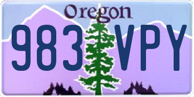 OR license plate 983VPY