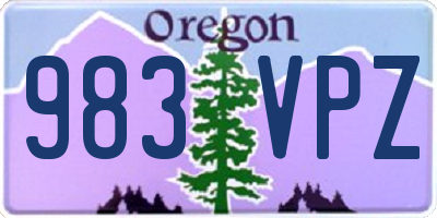 OR license plate 983VPZ