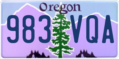 OR license plate 983VQA