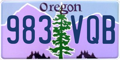 OR license plate 983VQB