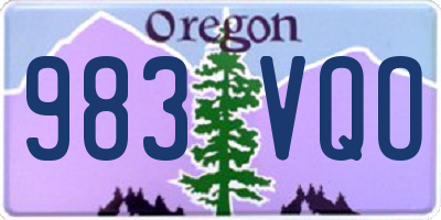 OR license plate 983VQO