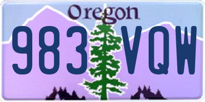 OR license plate 983VQW