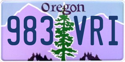 OR license plate 983VRI
