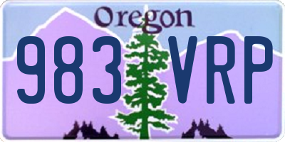 OR license plate 983VRP