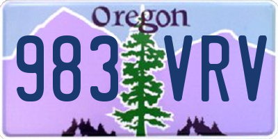 OR license plate 983VRV