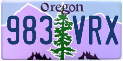 OR license plate 983VRX