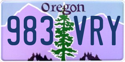 OR license plate 983VRY