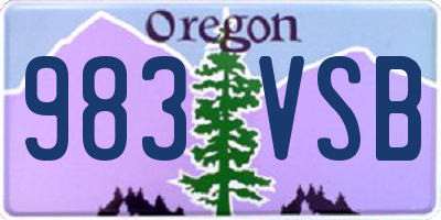 OR license plate 983VSB