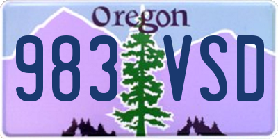 OR license plate 983VSD