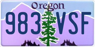 OR license plate 983VSF