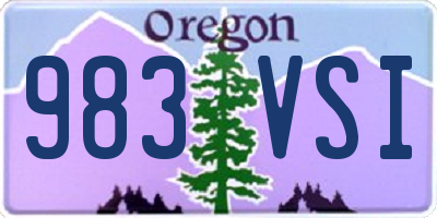 OR license plate 983VSI