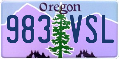 OR license plate 983VSL