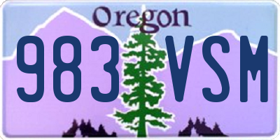 OR license plate 983VSM