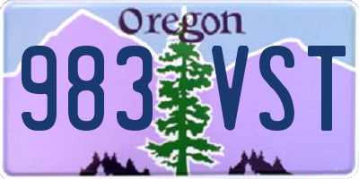 OR license plate 983VST