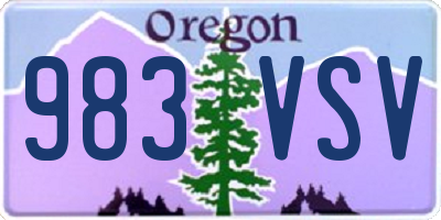 OR license plate 983VSV