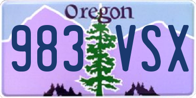 OR license plate 983VSX