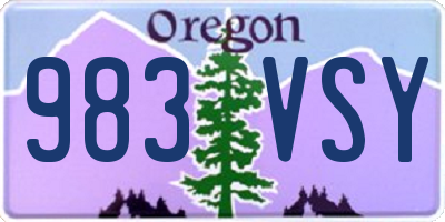 OR license plate 983VSY