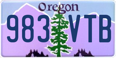 OR license plate 983VTB