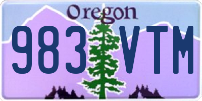 OR license plate 983VTM