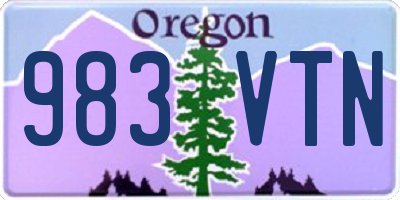 OR license plate 983VTN