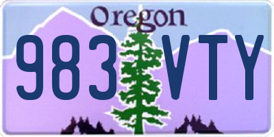 OR license plate 983VTY