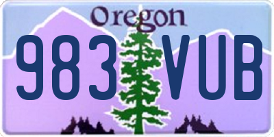 OR license plate 983VUB