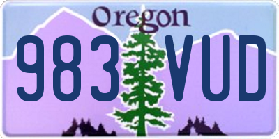 OR license plate 983VUD
