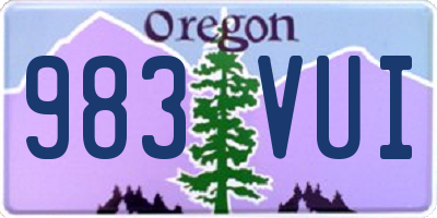 OR license plate 983VUI