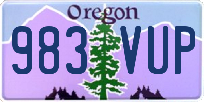 OR license plate 983VUP