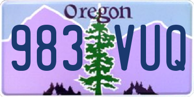 OR license plate 983VUQ