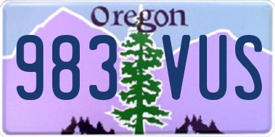OR license plate 983VUS
