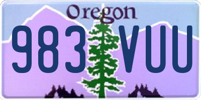 OR license plate 983VUU