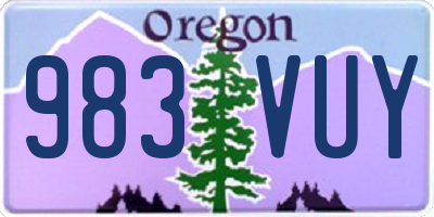 OR license plate 983VUY