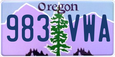 OR license plate 983VWA