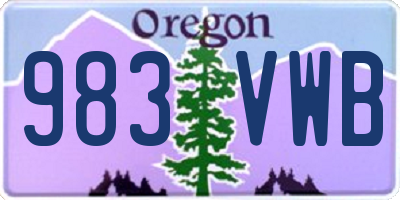 OR license plate 983VWB