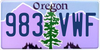 OR license plate 983VWF