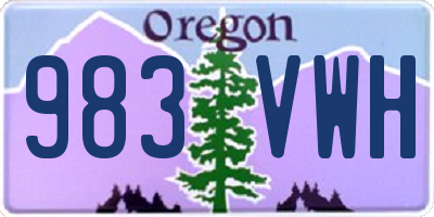 OR license plate 983VWH