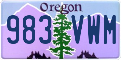 OR license plate 983VWM