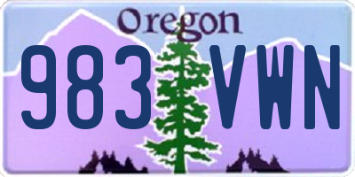 OR license plate 983VWN