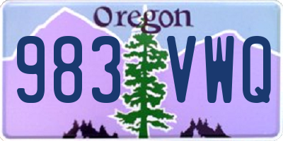 OR license plate 983VWQ