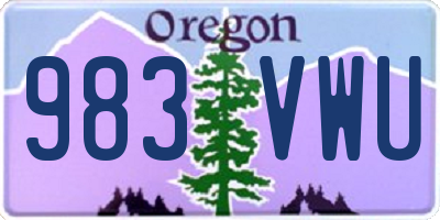 OR license plate 983VWU