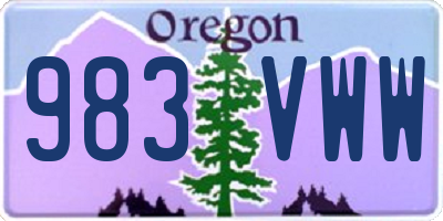 OR license plate 983VWW