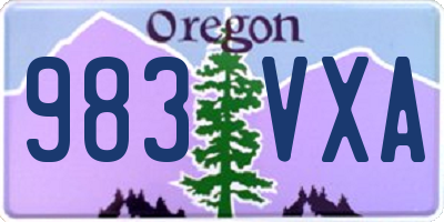 OR license plate 983VXA