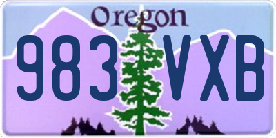 OR license plate 983VXB