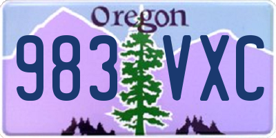 OR license plate 983VXC