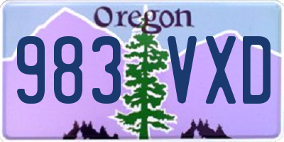 OR license plate 983VXD