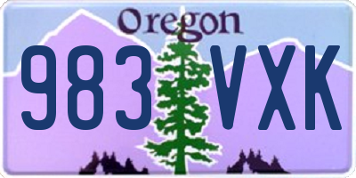 OR license plate 983VXK