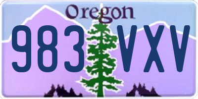 OR license plate 983VXV