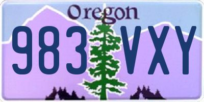 OR license plate 983VXY