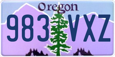 OR license plate 983VXZ